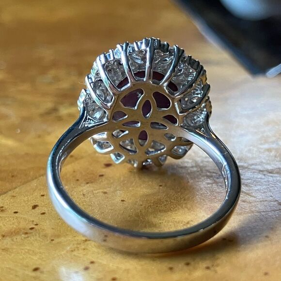 Natural Star Ruby Sterling Silver Ring Size 8 - Picture 6 of 10